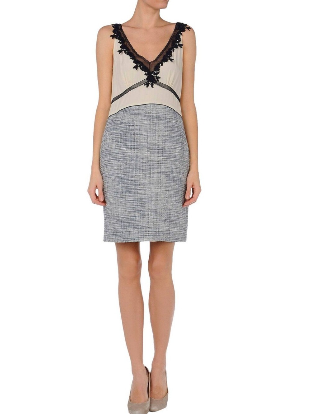 Philosophy Di Alberta Ferretti Lace Trim Sleeveless Sheath Dress
